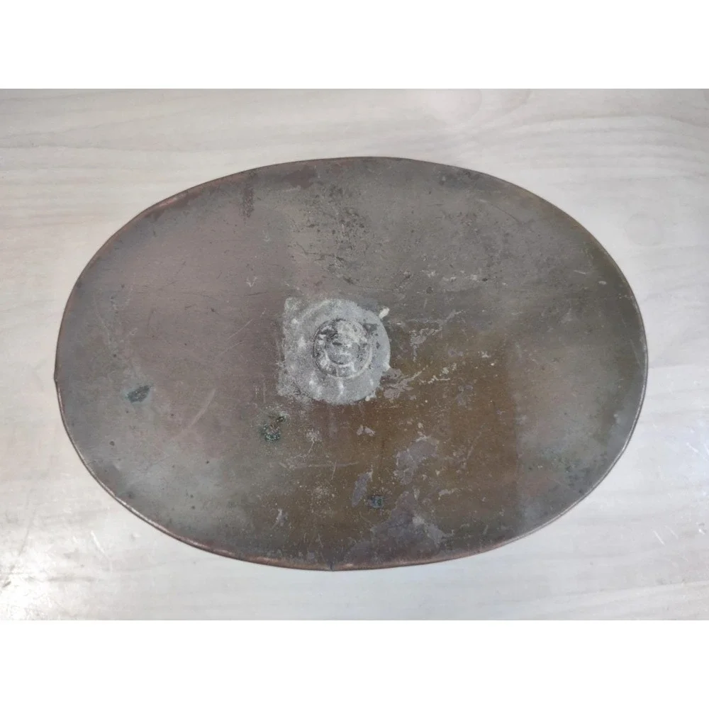 Vintage Oval Planter Pot Distressed Hammered Copper Color Metal Rustic Retro
